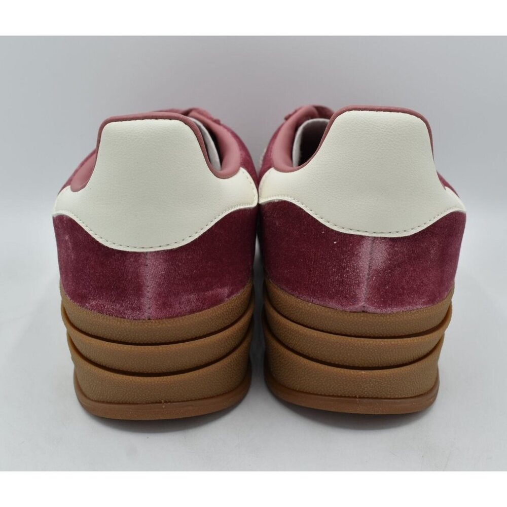 Adidas Womens Size 9.5 Gazelle Bold Gum Velvet Pink Platform Casual Sneakers - Picture 6 of 14
